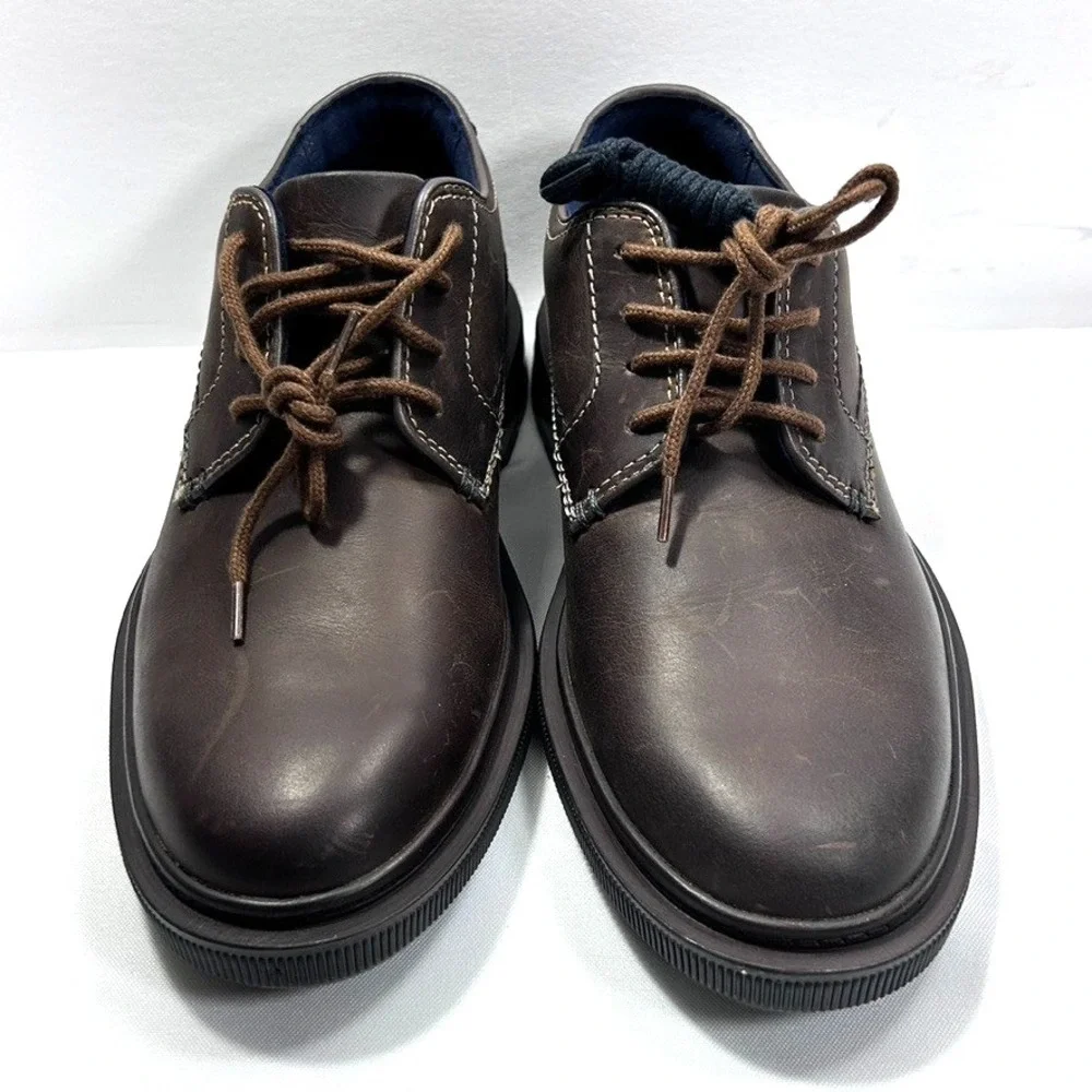 Clarks Burchill Derby Bees Wax‎ Leather Men's Brown US 7M